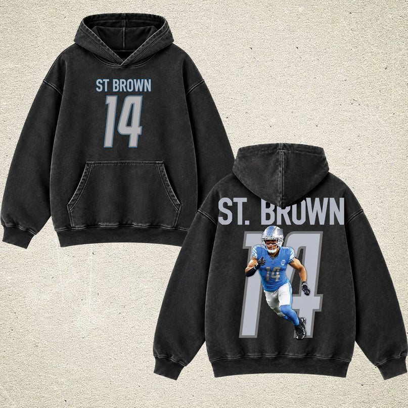 Amon-Ra St. Brown Washed T Shirt and Hoodie