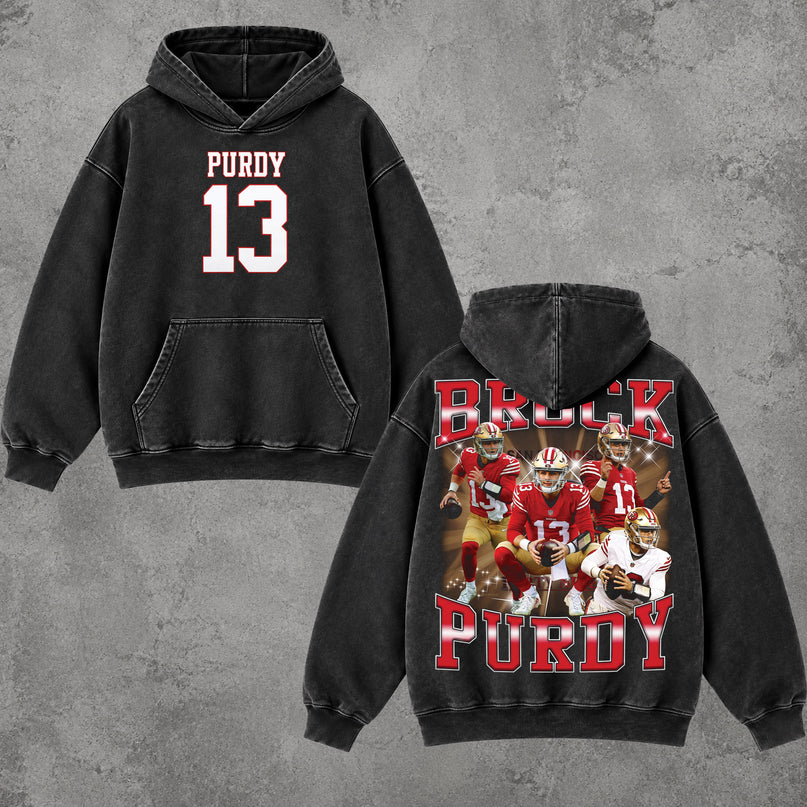 Brock Purdy Washed T Shirt and Hoodie